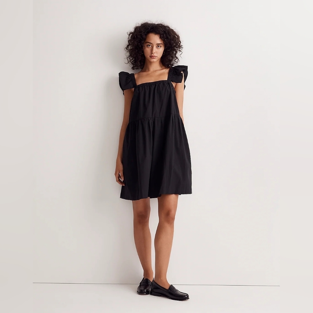 Madewell - Flutter-Sleeve Square-Neck Mini Dress